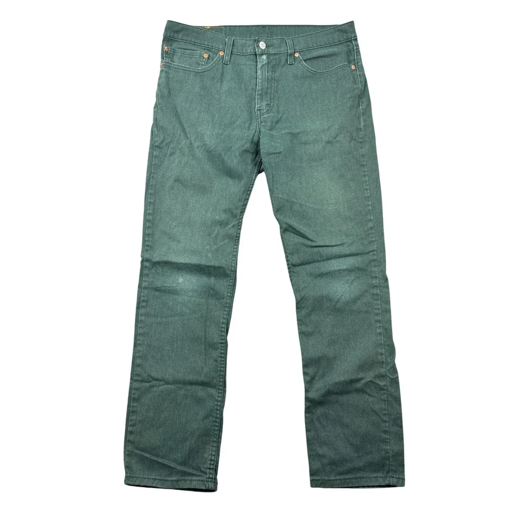 Levis 511 Slim Fit Jeans Mens 34x30 (35x29) Forest Green Pants Faded Distressed